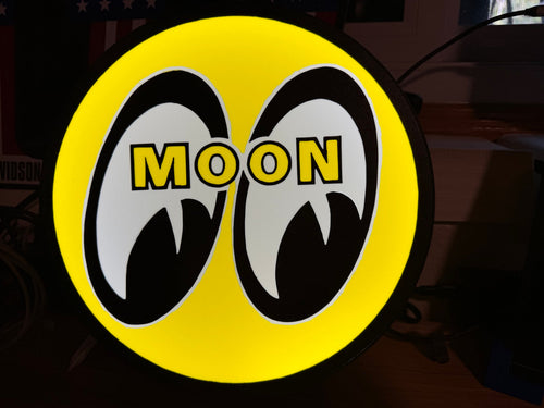 Yellow black and white round eye design 3D printed LED light box
